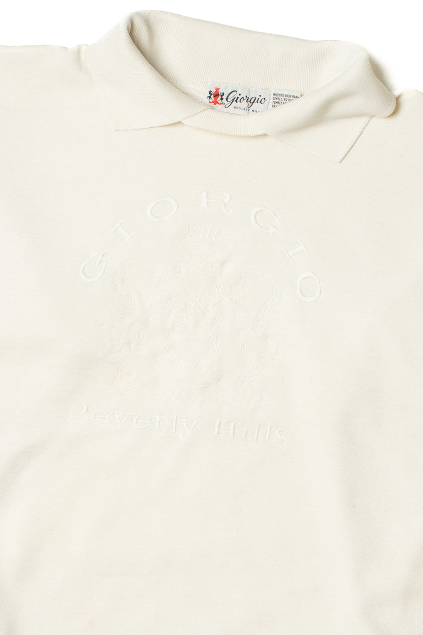 Vintage Giorgio Beverly Hills Embroidered Logo Collared Sweatshirt