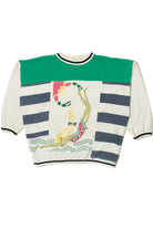 Vintage Swimmer Vs. Crab Striped Sweatshirt