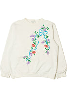 Vintage Floral Bow Embossed Print Sweatshirt