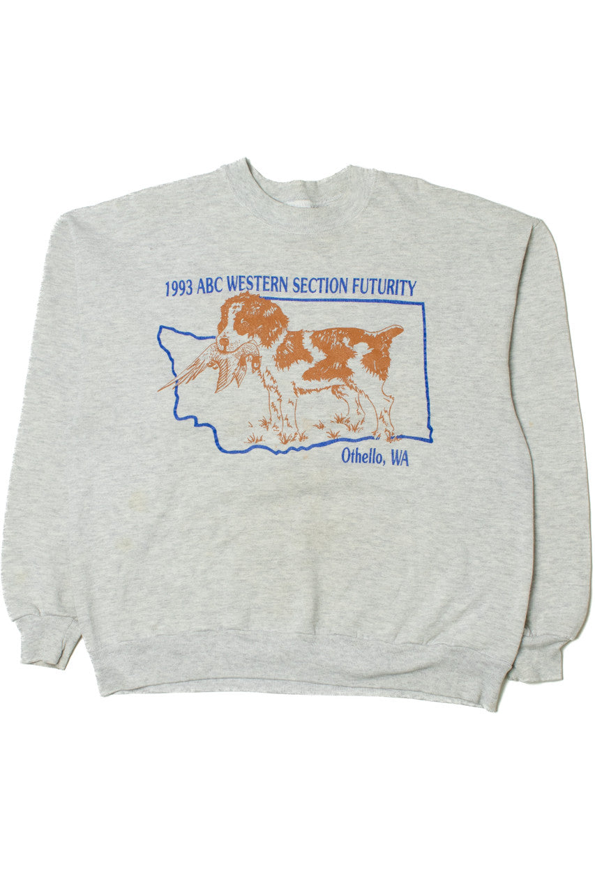 Vintage 1993 Dog With Pheasant "Othello, WA" Sweatshirt
