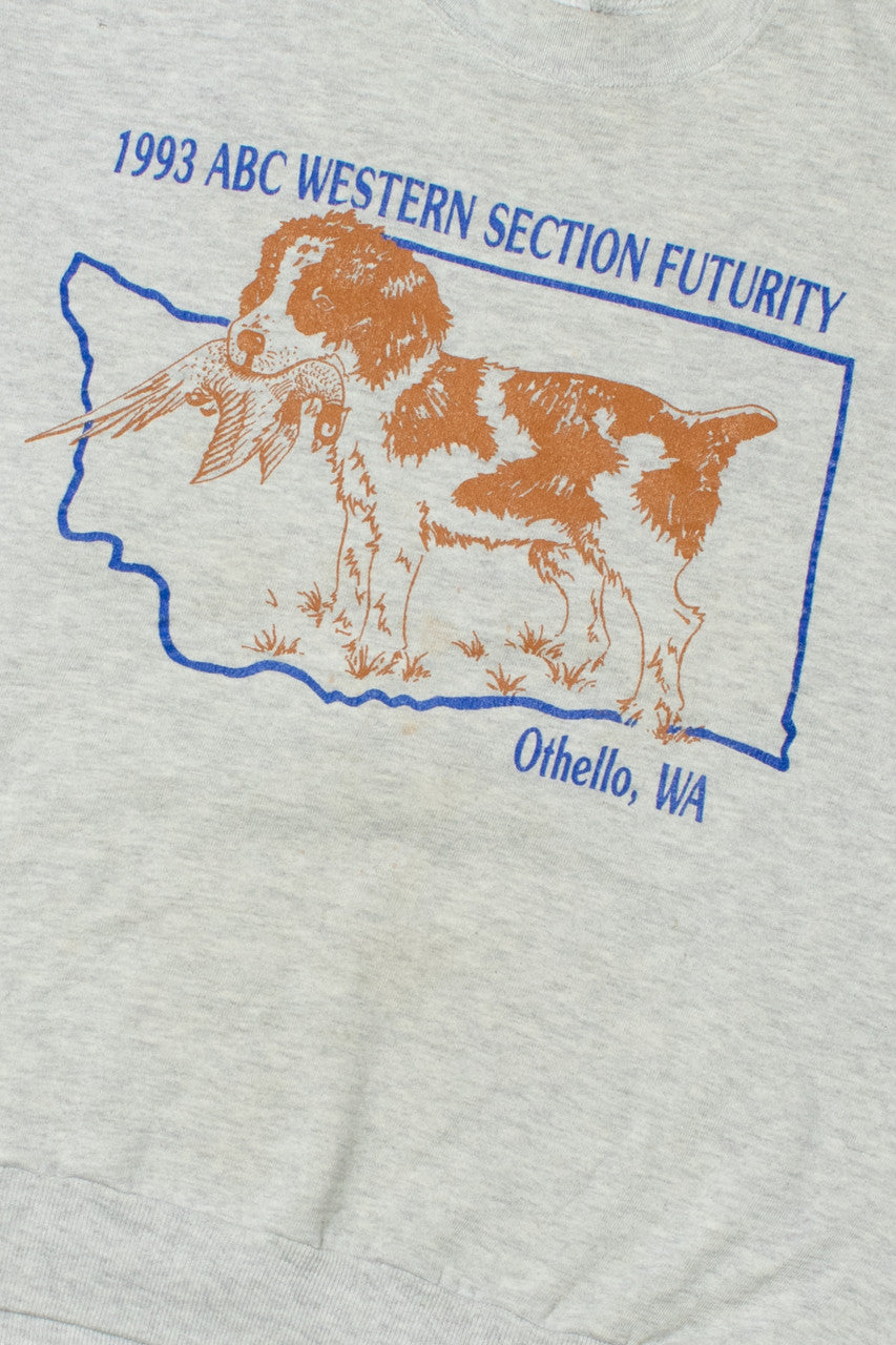 Vintage 1993 Dog With Pheasant "Othello, WA" Sweatshirt