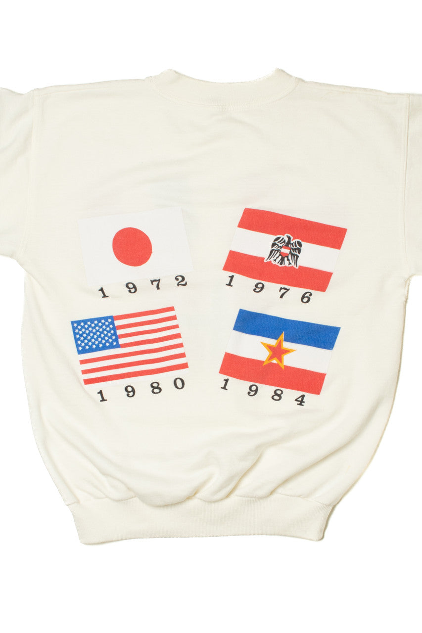 Vintage Olympic Host Countries Flags Yo-Yo Designs Sweatshirt