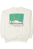 Vintage 1991 "When All Else Fails, Take A Nap" Cat Nap Sweatshirt