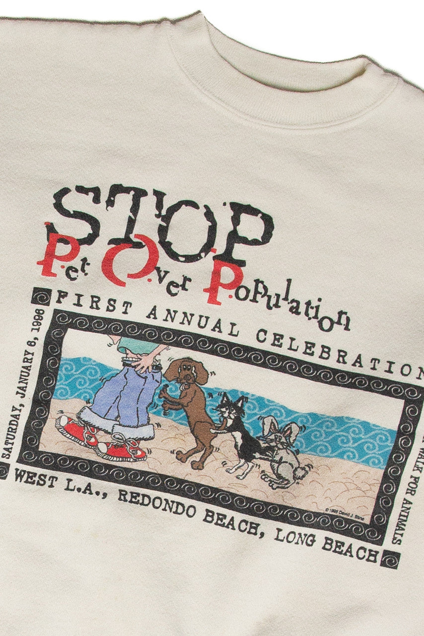 Vintage Stop Pet Over Population California Sweatshirt (1998)