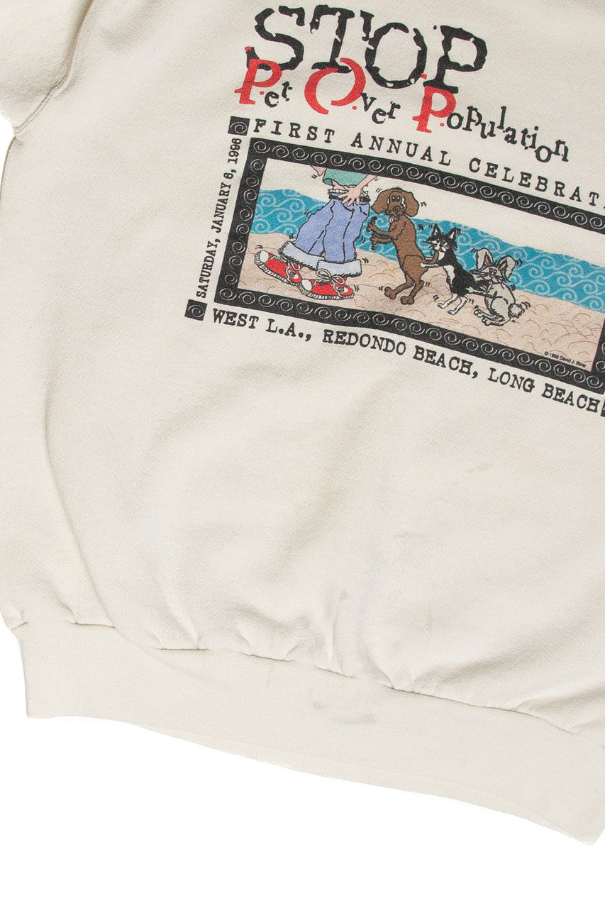 Vintage Stop Pet Over Population California Sweatshirt (1998)