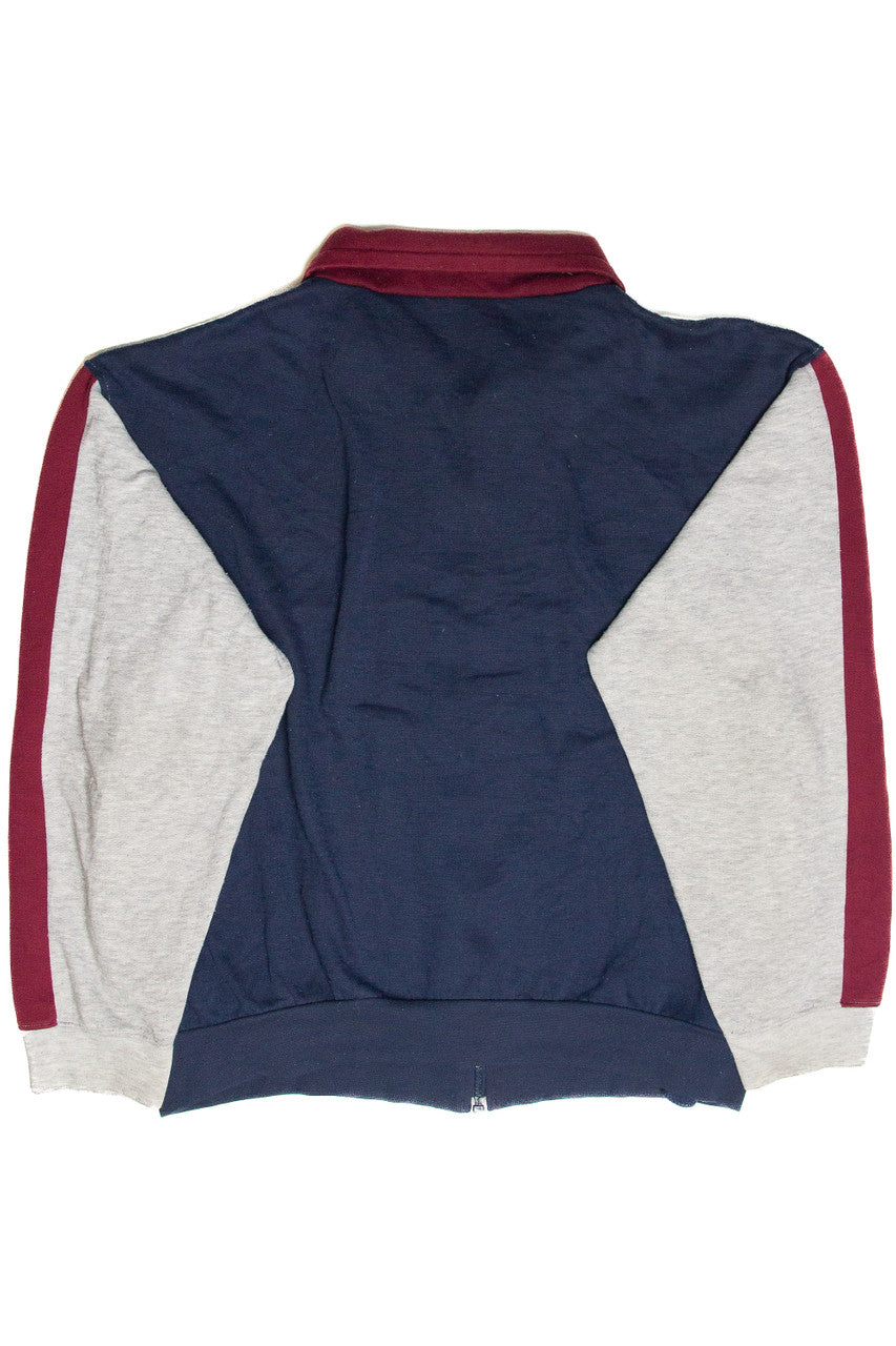 Vintage Red And Navy Color Block Sweatshirt