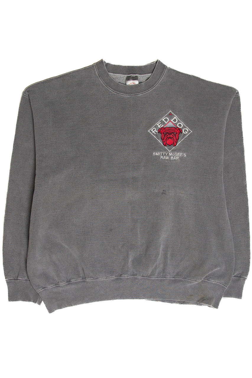 Vintage Red Dog Beer Smitty McGee's Raw Bar Embroidered Sweatshirt