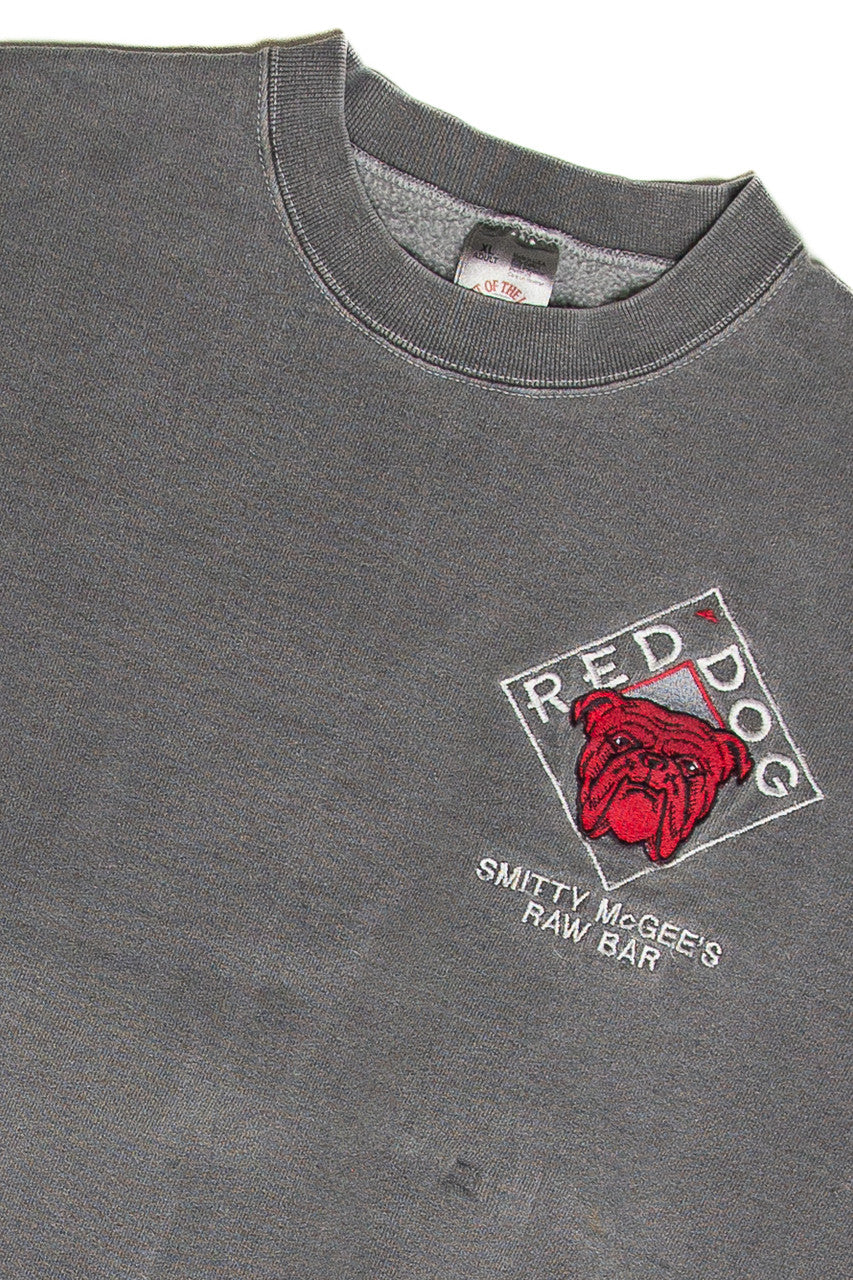 Vintage Red Dog Beer Smitty McGee's Raw Bar Embroidered Sweatshirt