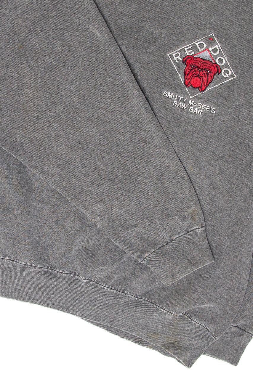 Vintage Red Dog Beer Smitty McGee's Raw Bar Embroidered Sweatshirt