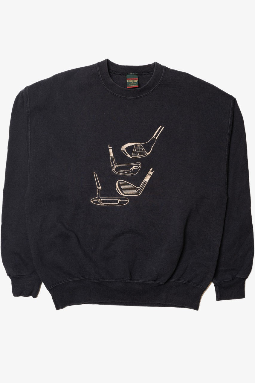 Vintage Gold Embroidered Golf Putters Sweatshirt
