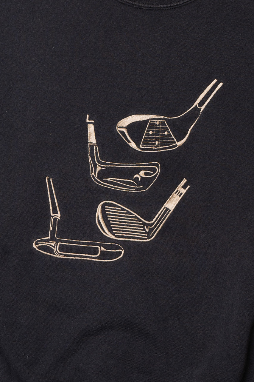 Vintage Gold Embroidered Golf Putters Sweatshirt