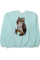 Vintage Owl Tufted Applique Sweatshirt