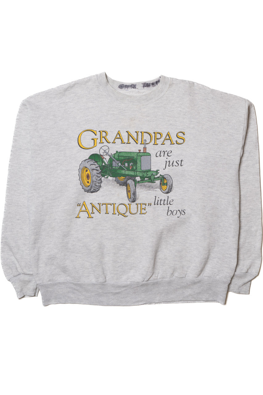 Vintage "Grandpas Are Just Antique Little Boys" Tractor Sweatshirt