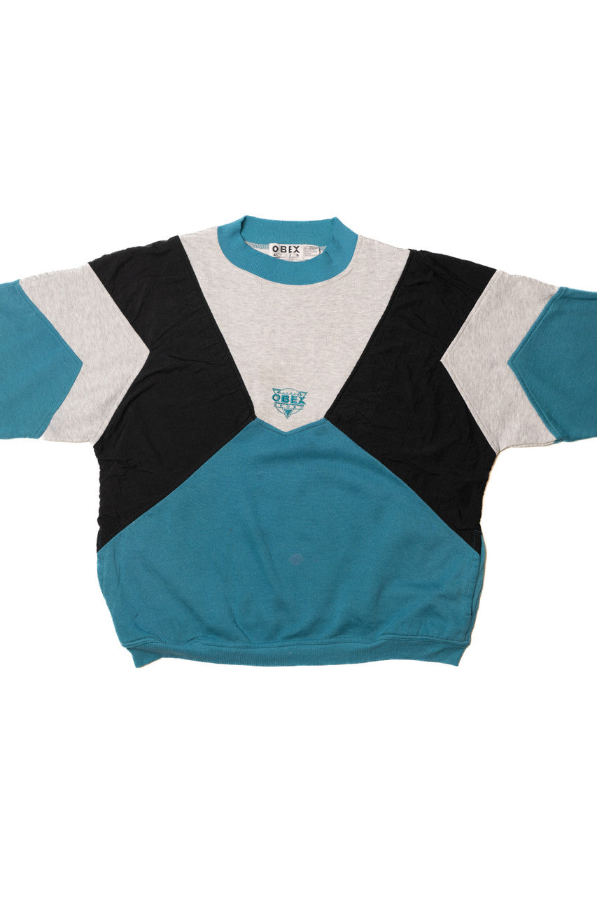 Vintage Obex Colorblock Sweatshirt With Pockets
