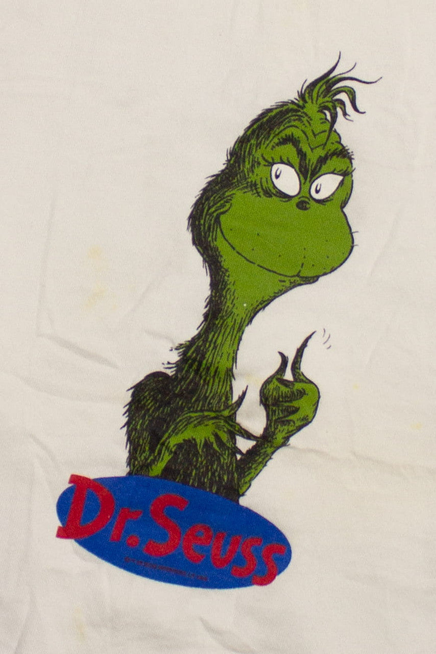 Vintage Dr. Seuss Grinch White Sweatshirt (1990s)
