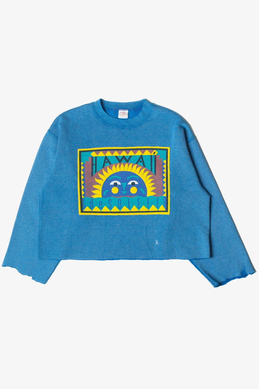 Vintage Crazy Shirtz Hawaii Cropped Graphic Sweatshirt