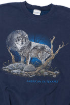 Vintage Distressed "American Outdoors" Wolf Moon Sweatshirt