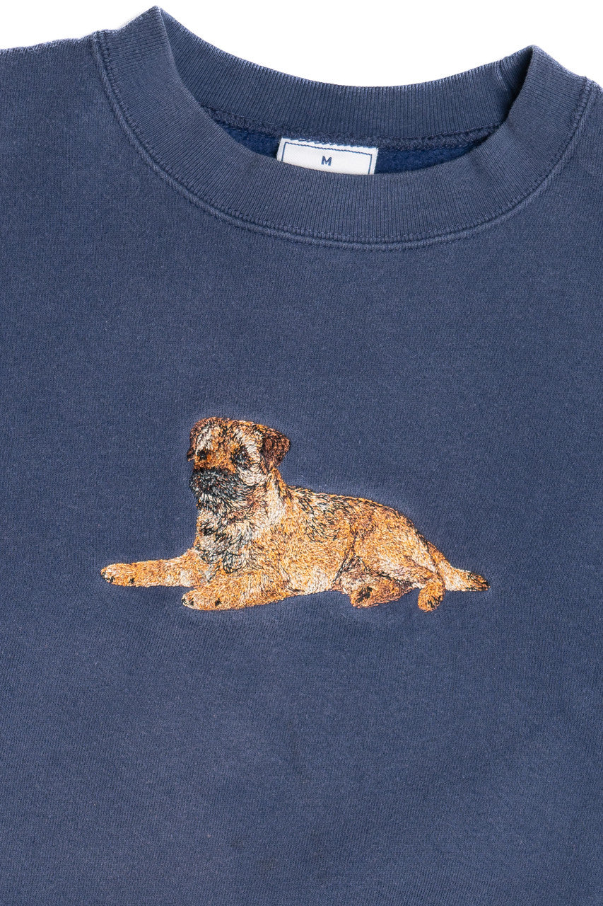 Vintage Distressed Embroidered Dog Sweatshirt
