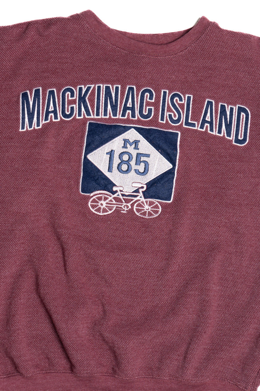 "Mackinac Island" Embroidered Bike Sweatshirt