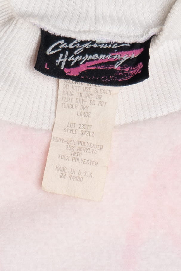 Vintage Pastel Pattern Soft Fleece California Happenings Sweatshirt