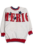 Vintage "America" Spellout Letter Patch Sweatshirt