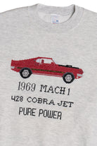 Vintage "1969 Mach 1 428 Cobra Jet" Mustang Car Embroidered Cross Stitch Sweatshirt