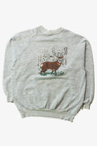 Vintage Birch Forest Deer Sweatshirt (1980s)