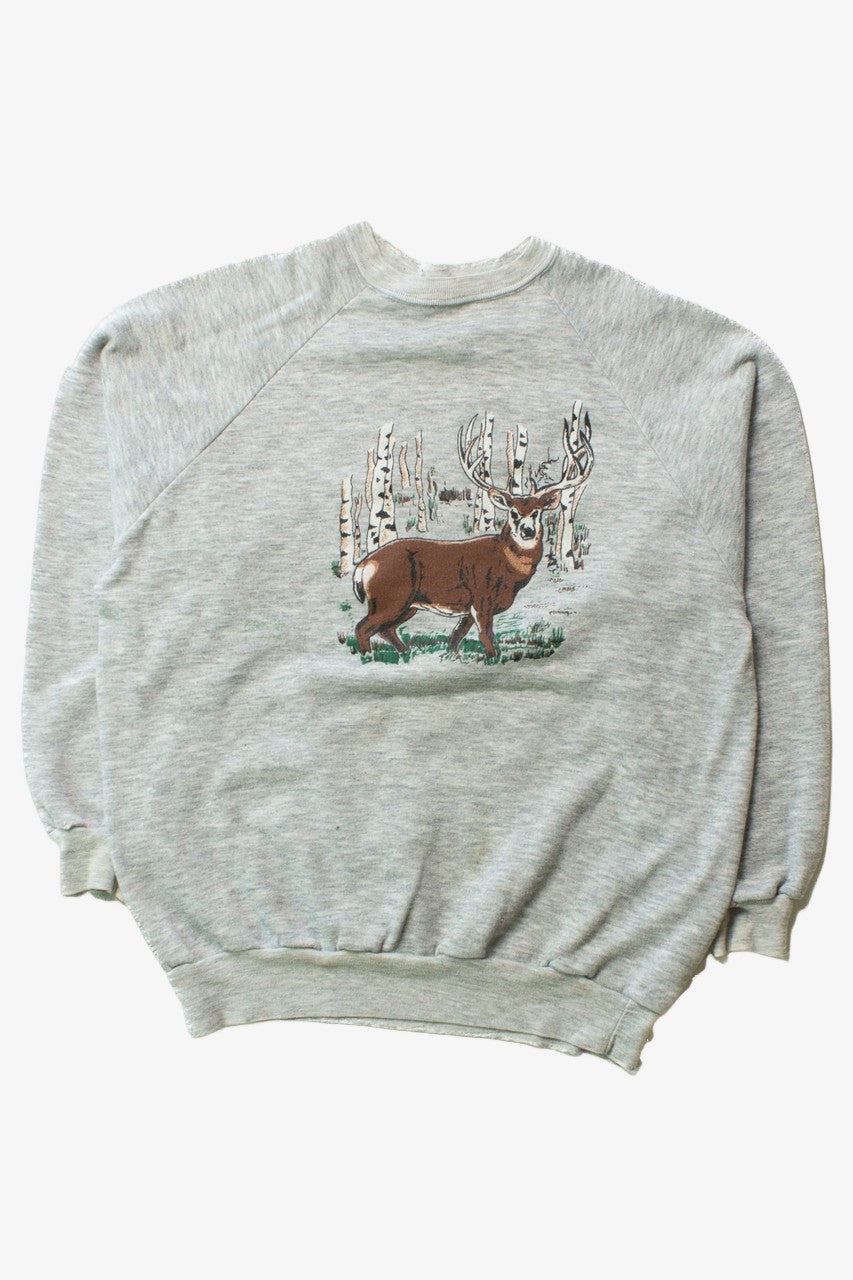 Vintage Birch Forest Deer Sweatshirt (1980s)