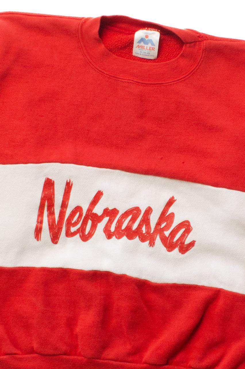 Vintage Nebraska Color Block Sweatshirt (1980s)