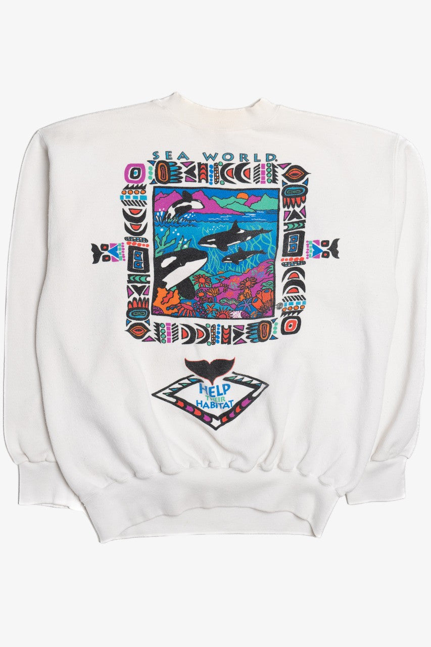 Vintage Sea World "Help Their Habitat" "Respect And Protect" Sweatshirt