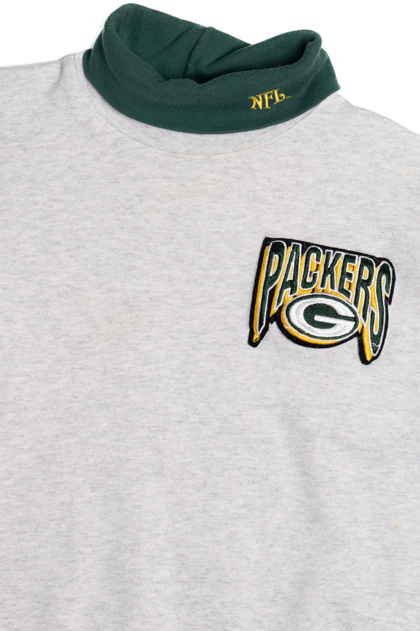Vintage Green Bay Packers NFL Embroidered Turtleneck Sweatshirt
