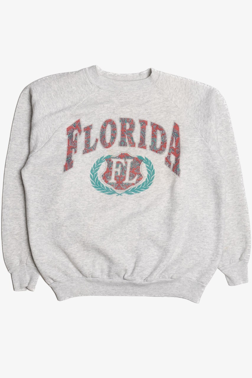 Vintage Florida "FL" Paisley Lettering Raglan Sweatshirt