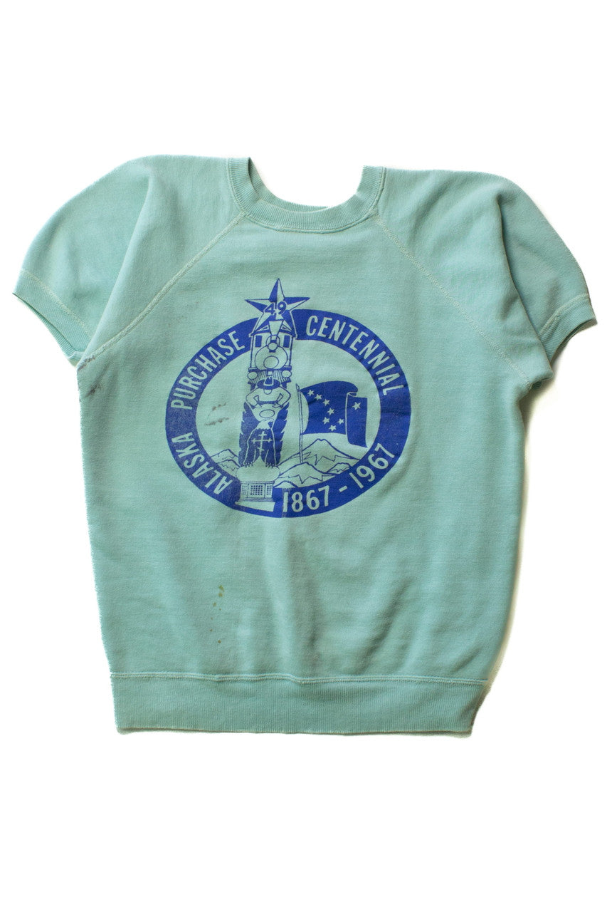 Vintage Alaska Purchase Centennial Short Sleeve Sweatshirt (1967)