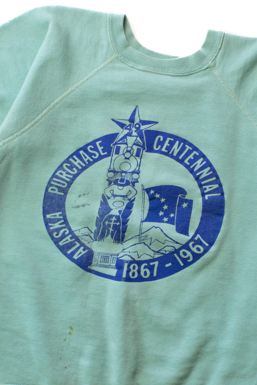 Vintage Alaska Purchase Centennial Short Sleeve Sweatshirt (1967)