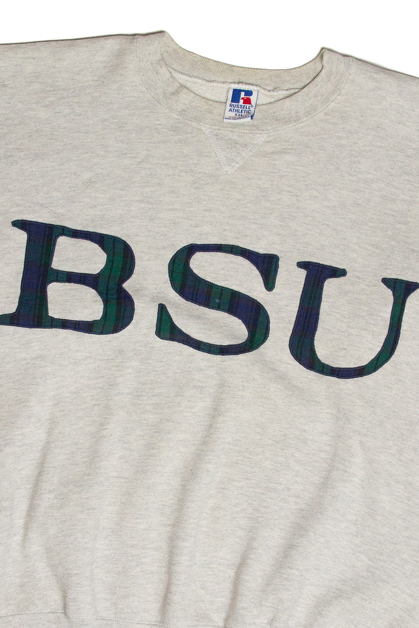 Vintage BSU Flannel Embroidery Sweatshirt