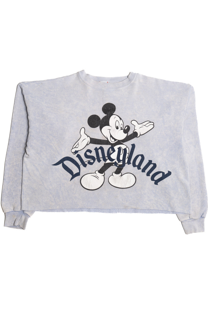 Vintage "Disneyland" Mickey Mouse Tie Dye Cropped Sweatshirt