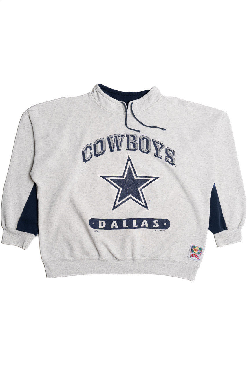 Vintage 1994 Dallas Cowboys NFL Mock Neck Nutmeg Mills Sweatshirt