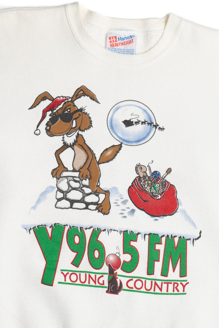 Vintage Y 96.5 FM "Young Country" Christmas Sweatshirt