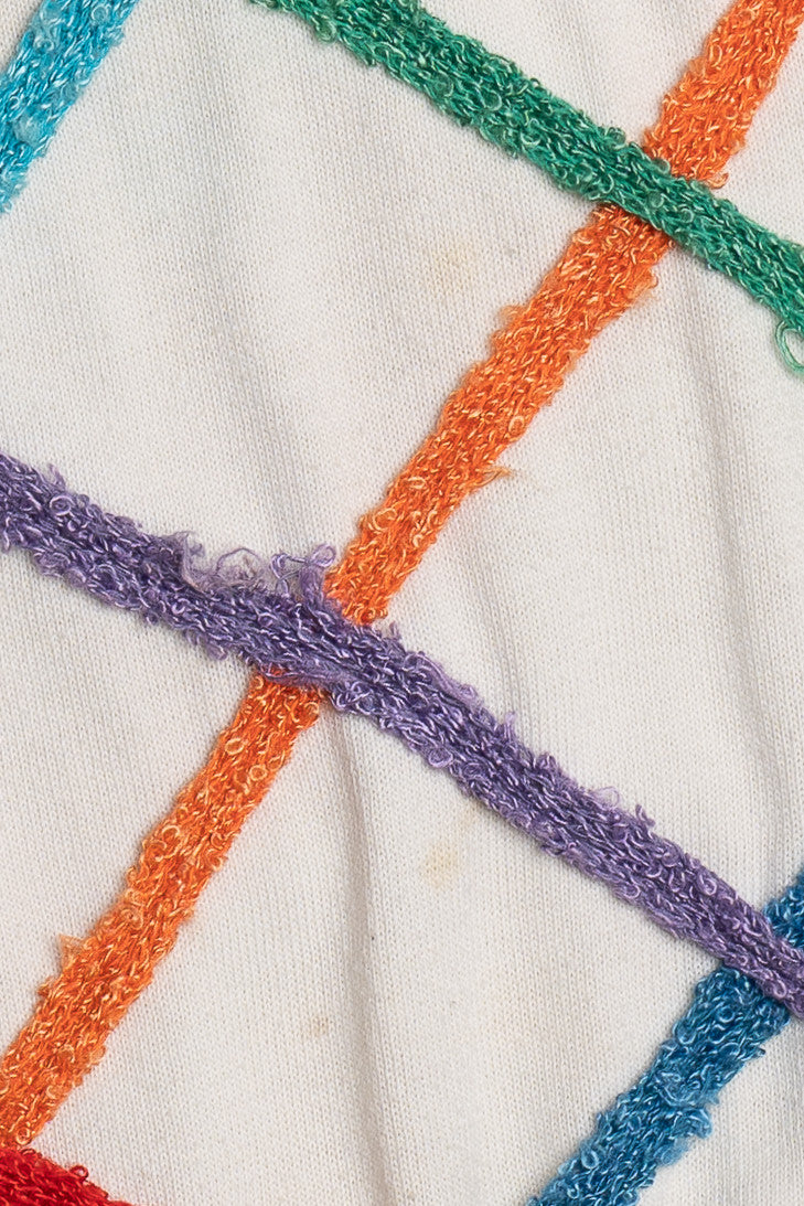 Vintage Rainbow Ribbon Short Sleeve Sweatshirt (1980s)