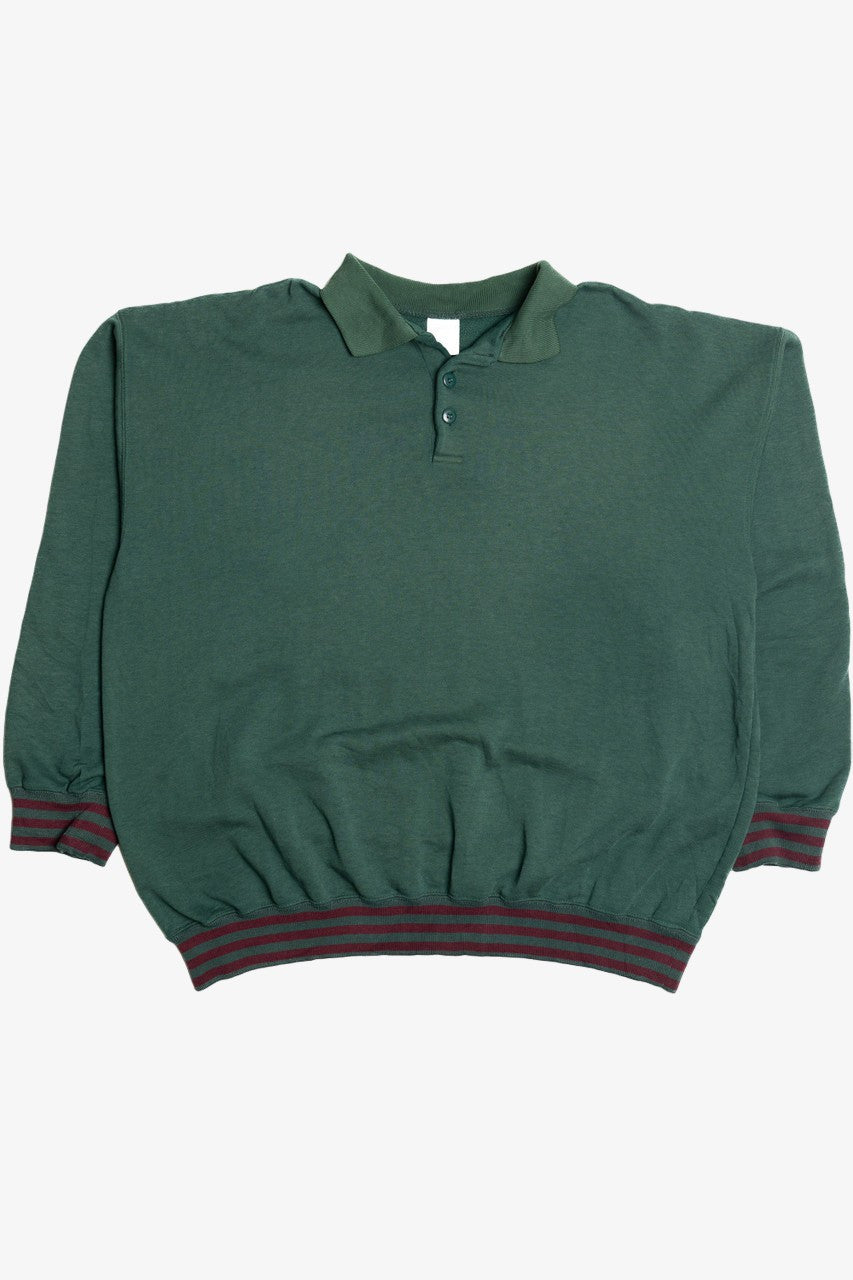 Vintage Green & Maroon Polo Sweatshirt