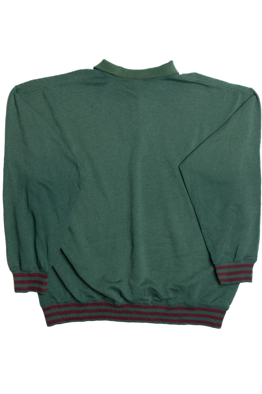 Vintage Green & Maroon Polo Sweatshirt