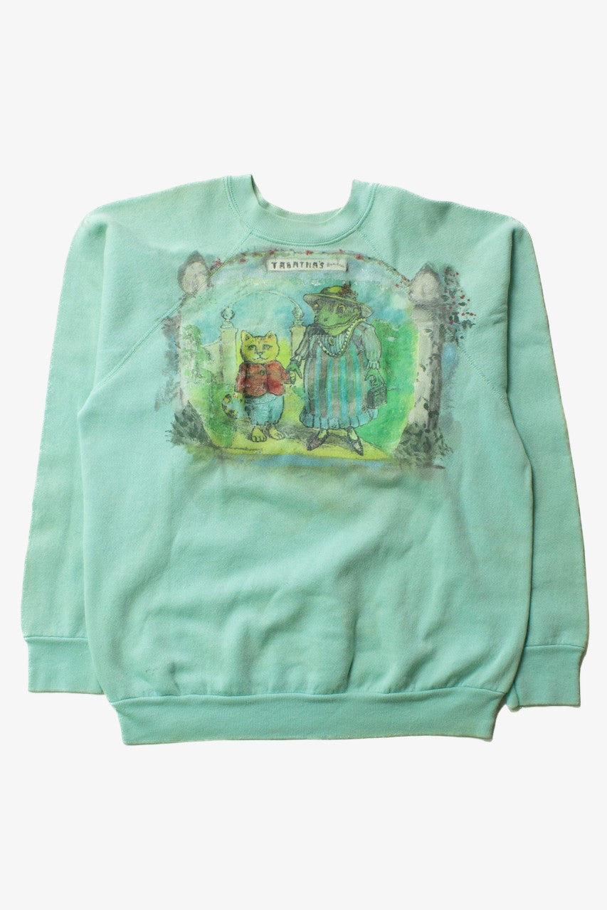 Vintage Tabatha's Frog & Cat Painted Sweatshirt (1990s)
