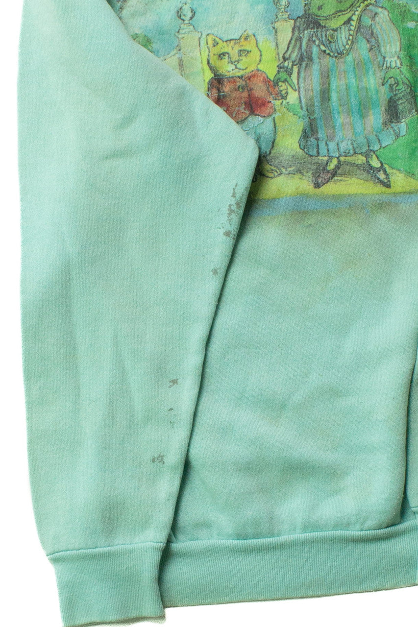 Vintage Tabatha's Frog & Cat Painted Sweatshirt (1990s)