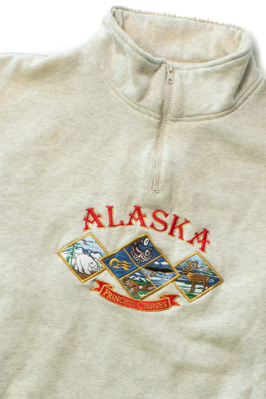 Vintage Alaska Princess Cruises Quarter Zip Sweatshirt (2000s)