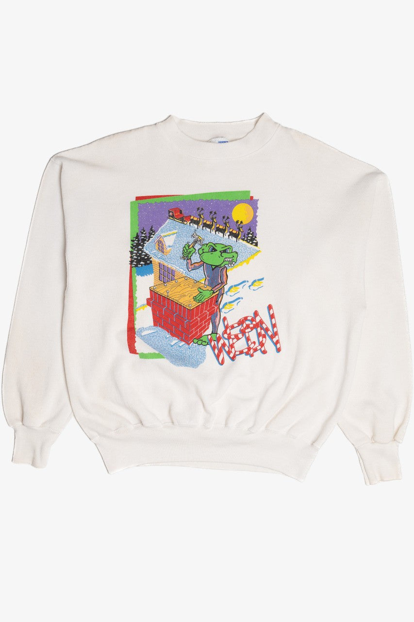 Vintage WEBN Radio Station Mascot Christmas Sweatshirt