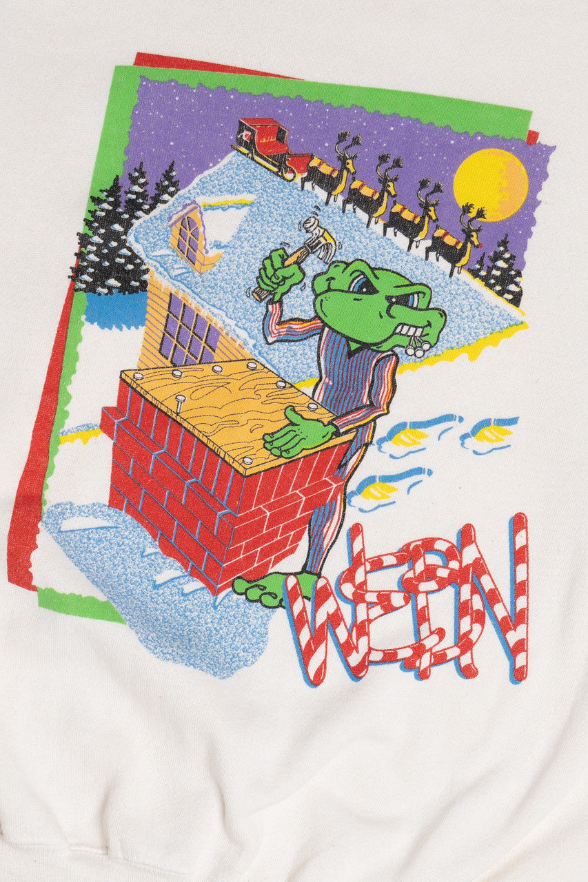 Vintage WEBN Radio Station Mascot Christmas Sweatshirt