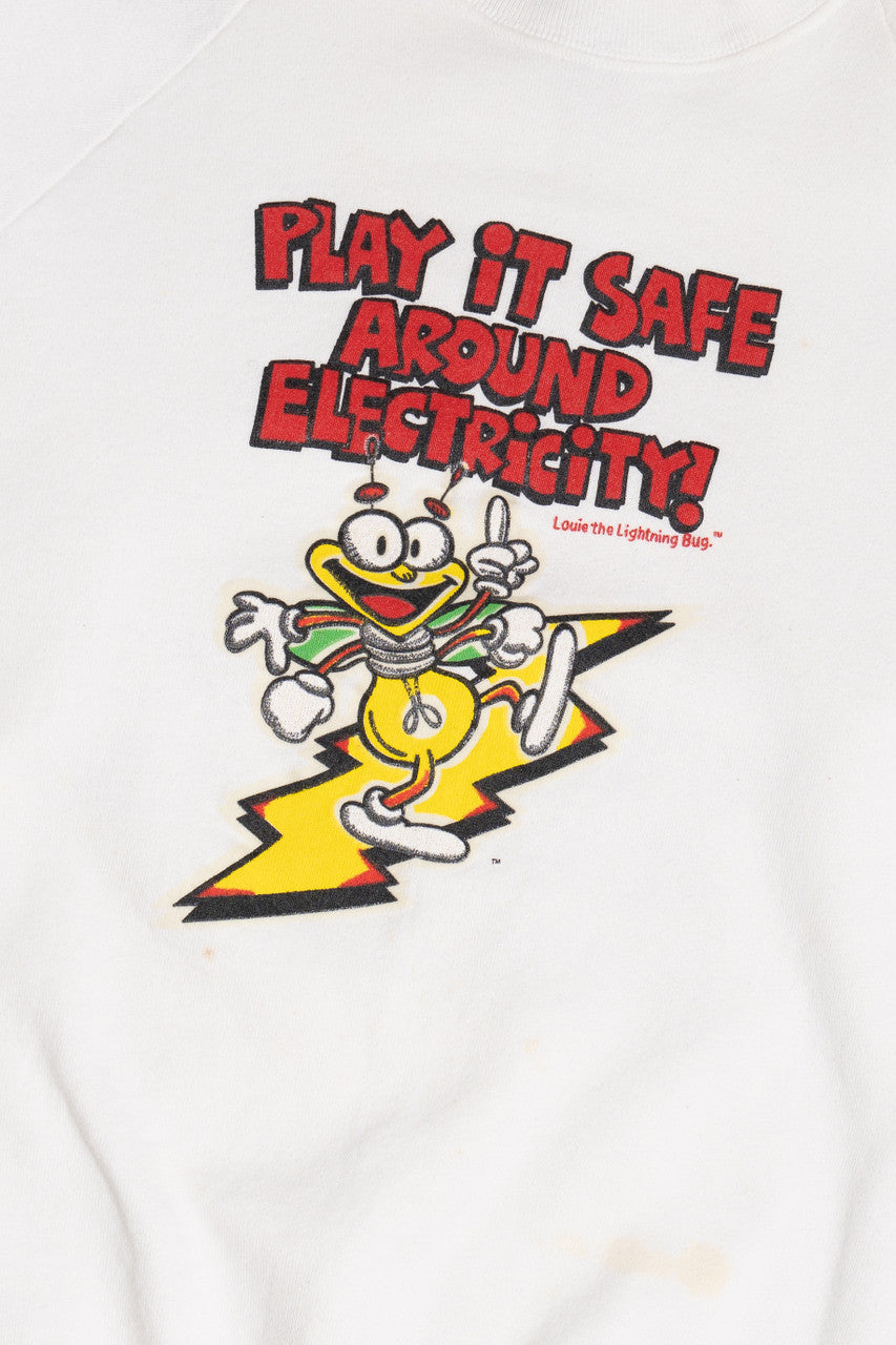 Vintage "Play It Safe Around Electricity" Sweatshirt