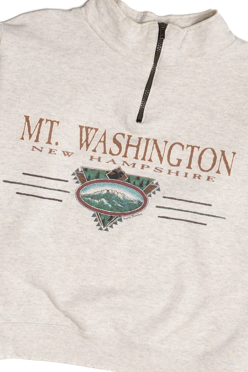 Vintage "Mt. Washington" Quarter Zip Mock Neck Sweatshirt