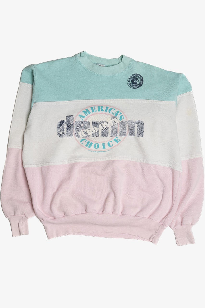 Vintage "America's Denim Choice" Color Block Ross Sportswear Sweatshirt