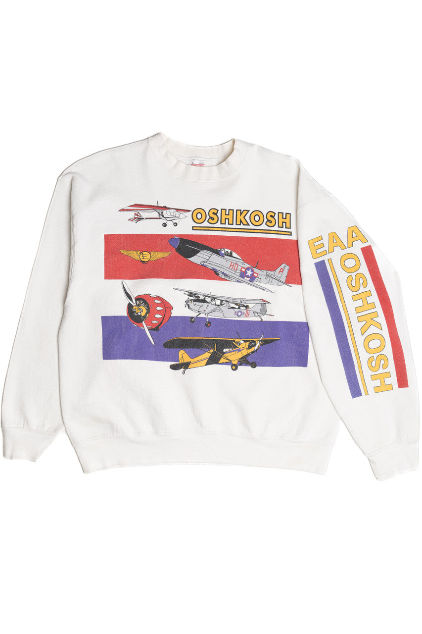 Vintage "Oshkosh" "Sport Aviation" Airplane Sweatshirt